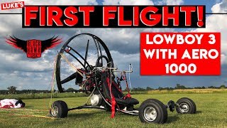 Student 1st Flight on LowBoy 3 w\ Aero 1000 4 Stroke Paramotor [upl. by Armando596]