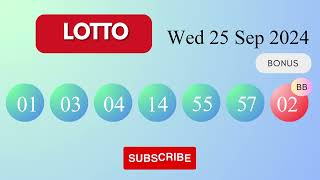 Lotto Draw Results on Wed 25 Sep 2024 The National Lottery UK [upl. by Assertal]