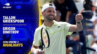 Tallon Griekspoor vs Grigor Dimitrov Highlights  2024 US Open Round 3 [upl. by Yelraf]