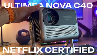 ULTIMEA NOVA C40 Projector Review  Gimbal Stand for Ceiling Projection amp Netflix 1080p Certified [upl. by Basile397]