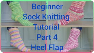 Beginner Sock KnittingTutorial Part 4 Heel Flap [upl. by Mignonne]