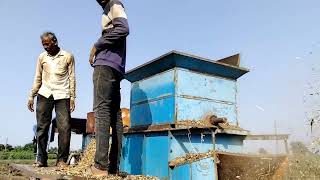 મગફળી મા થ્રેસર મેલ્યું trending farmer viralvideo viralreels faring [upl. by Noslrac]