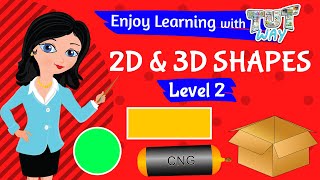 2D amp 3D Shapes  Math  Grade 1 amp 2  TutWay [upl. by Botzow399]