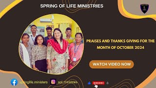 Praises and Thanksgiving for the month of October 2024  SPRING OF LIFE MINISTRIES JAMSHEDPUR [upl. by Oulman672]