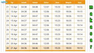 JADWAL IMSAK amp BUKA PUASA MAKASSAR HARI INI [upl. by Anos]