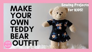 DIY BUILD A BEAR CLOTHES Sewing Projects for kids Sew Aldo [upl. by Ahtnahc]