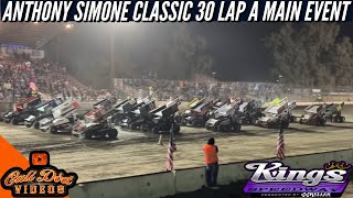 A Main 410 Sprint Car  NARC at Kings Speedway  Anthony Simone Classic [upl. by Raddie]