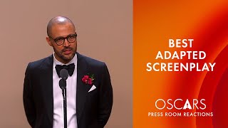 Best Adapted Screenplay  American Fiction  Cord Jefferson  Oscars 2024 Press Room Speech [upl. by Xel]