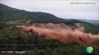 Brumadinho dam collapse footage Brazil [upl. by Zigmund]