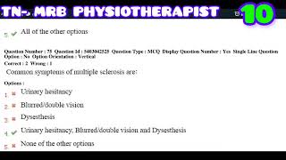 TN MRB PHYSIOTHERAPIST OLD QUESTION PAPER PREPARATIONPHYSIOTHERAPISTOLD QUESTION PAPER VIDEO 10 [upl. by Etteragram]