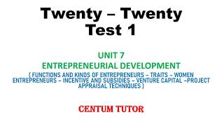 TRB COMMERCE UNIT 7 ENTREPRENEURIAL DEVELOPMENT [upl. by Ellimahs]