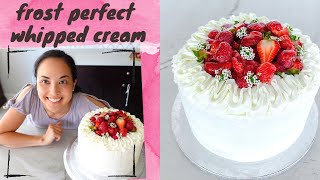 Decorating a Cake with Whipped Cream  Smoothing whipped cream for layer cakes [upl. by Karlene]