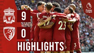 HIGHLIGHTS Liverpool 90 Bournemouth  Recordbreaking NINE goals at Anfield [upl. by Araed]