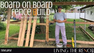 Installing Board on Board Fence With Postmaster Posts  DIY  Timelapse [upl. by Plerre]