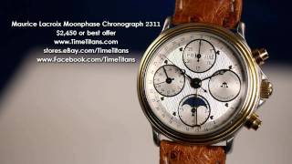 Maurice Lacroix Moonphase Triple Date Chronograph 2311 18k and Stainless [upl. by Roswell]