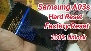 Samsung Galaxy A03s Hard ResetSamsung A03s A037F Factory ResetRemove Screen LockErase All Data [upl. by Kariotta]