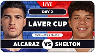 ALCARAZ vs SHELTON ● Laver Cup 2024 ● LIVE Tennis Watchalong [upl. by Ailadgim924]