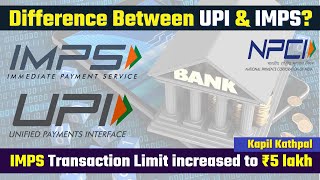 RBI CORNER  Difference Between IMPS amp UPI  Enhancement in IMPS Transaction Limit  Kapil Kathpal [upl. by Ttezzil370]