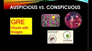 AUSPICIOUS Meaning  CONSPICUOUS Meaning  confusing GRE words with images  gre vocabulary [upl. by Triplett188]