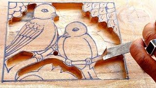 Amazing wood carving love birds [upl. by Aivekahs]