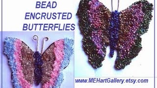 BEAD ENCRUSTED BUTTERFLIES for cardmaking journaling scrapbooking pendants [upl. by Yarb452]