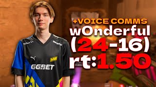 w0nderful 2416 NAVI rt150 VOICE COMMS l EU FACEIT RANKED l mirage  cs2 pov [upl. by Ortrud]