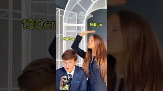 165 cm vs 200 cm school funny edit greenscreen illusionsfamily danceperformance [upl. by Tirb]