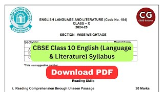 CBSE Class 10 English 202425 Syllabus Explained Reading Writing Literature [upl. by Lazare]