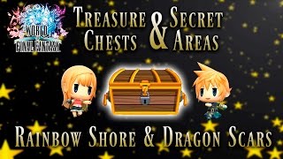 World of Final Fantasy  Rainbow Shore amp Dragon Scars  Treasure Chest and Secret Areas Guide [upl. by Kerred]