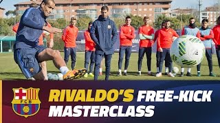 Rivaldo shares freekick expertise with Barça B [upl. by Tnahs]