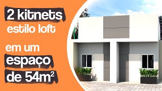 PROJETO KITNET ESTILO LOFT DUAS KITNETS EM UM ESPAÇO DE 540M2 APARTAMENTOS COMPACTOS [upl. by Silsby675]