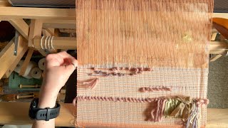 Tapestry Weaving  on a schacht loom using 4 shafts and 82 cotton [upl. by Dorsman567]