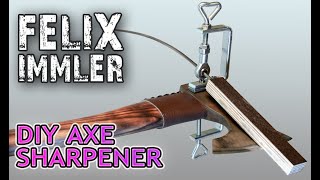 👉 Axe Sharpener made of two Fret Saw Clamps👈 Easy inexpensive and precise For ConvexGrind [upl. by Safko]