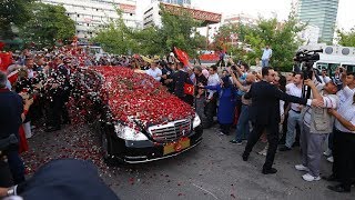 Cumhurbaşkanı Erdoğan yemin töreni için TBMMye hareket etti [upl. by Aimil178]