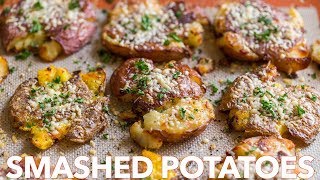 Crispy SMASHED POTATOES  Easy Side Dish [upl. by Sabino]