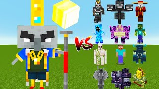 Minecraft  Arch Illager vs Boss Mobs  Arch Illager vs Warden vs Herobrine vs Ferrous vs Ignis [upl. by Lamak]