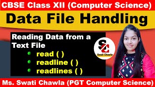 READ TEXT FILE  readreadlinereadlines functions  CBSE CLASS  XII  COMPUTER SCIENCE [upl. by Nhaj]