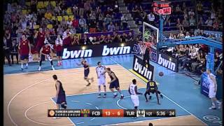 Play of the Night Marcelinho Huertas amp Deshaun Thomas FC Barcelona [upl. by Westfahl]