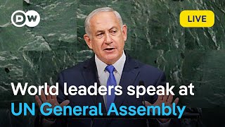 Live Netanyahu world leaders speak at United Nations General Assembly Day 3  DW News [upl. by Brigg]