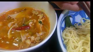 Chicken doubanjiang soup with spicy soup Tsukemen 🐓🌶🍜 ＃tukemen doubanjiang spicysoup [upl. by Ternan350]