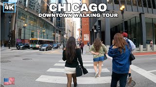 4K CHICAGO ILLINIOS 🇺🇸  ADAMS STREET MICHIGAN AVENUE MONROE DRIVE WALKING TOUR  SUMMER 2023 [upl. by Anaeda]