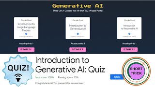 Introduction to Generative AI Quiz  AIquiz Answer  GenerativeAI  qwiklabs [upl. by Donielle]