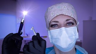 ASMR Ear Exam amp Microsuction Grommet Removal Surgery  Otoscope Gloves Amazing Ear to Ear Sounds [upl. by Thackeray]