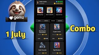 Gemz Daily Combo Cards  Gemz Today Combo 1 July 2024 [upl. by Narut354]