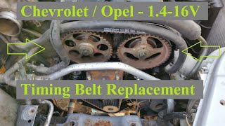 Chevrolet Kalos  Aveo  14 16v 92cp  Timing Belt replacement Opel 14 16v  timing belt [upl. by Jonette]