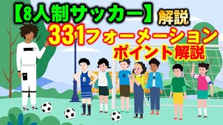 ｢331フォーメーション｣の解説【8人制サッカー】分かりやすいですよ！ [upl. by Hazen]