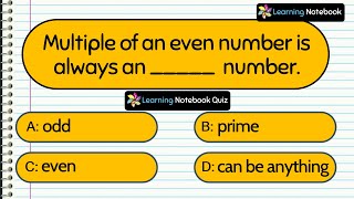 Multiples and Factors Quiz  Multiples and Factors Questions  Maths Quiz [upl. by Silbahc]