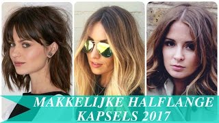 Makkelijke halflange kapsels 2017 [upl. by Halullat]