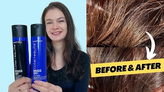 Matrix Total Results Brass Off Shampoo Before and After Results [upl. by Lalla]