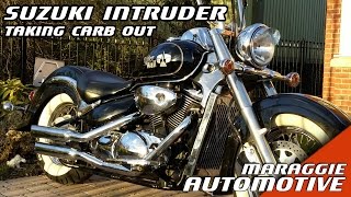 Suzuki Intruder Volusia  how to take the carburettor out [upl. by Dnamron]